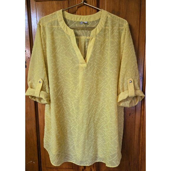 C Est. 1946 Tops - Est 1946 Women's Sheer Blouse Tunic Top Sunny Yellow Boho Spring Summer 18/20W